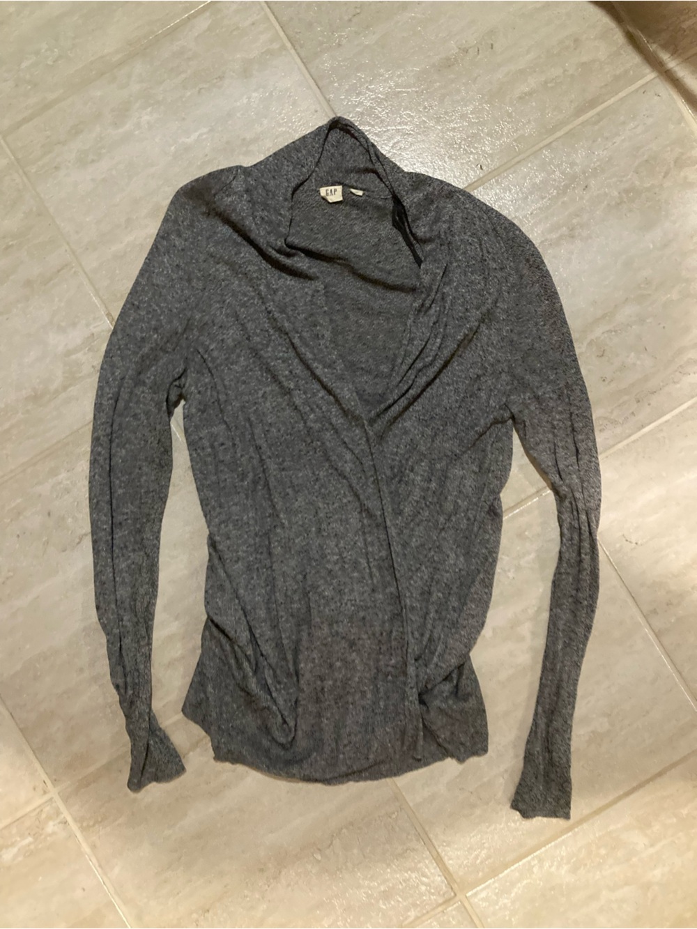 GAP Dark Gray Open-Front Long Sleeve Knit Cardigan